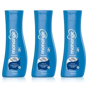 Monange Lisos Radiantes Shampoo 350ml - Kit com 03
