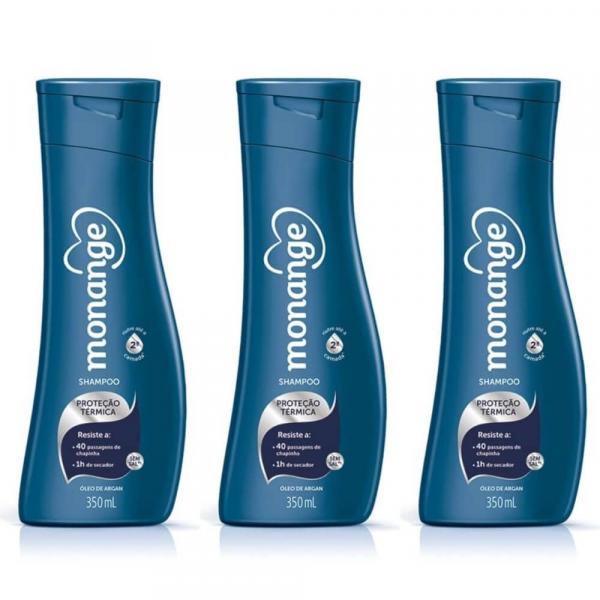 Monange Proteção Térmica Shampoo 350ml (kit C/03)