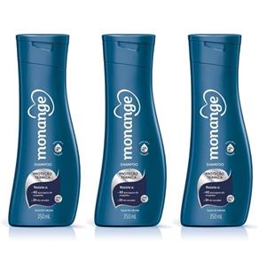 Monange Proteção Térmica Shampoo 350ml - Kit com 03