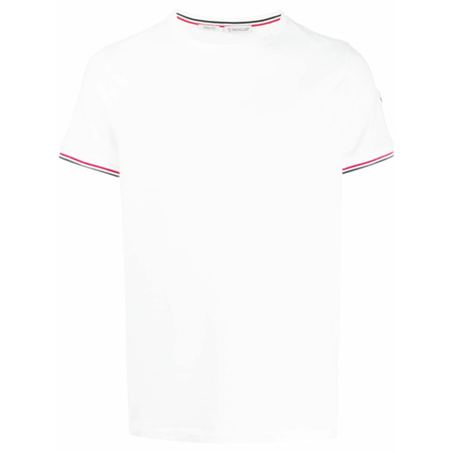 Moncler Camiseta com Detalhe de Listras - Branco