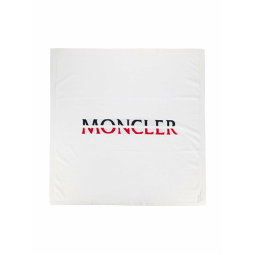 Moncler Kids Manta com Estampa de Logo - Branco