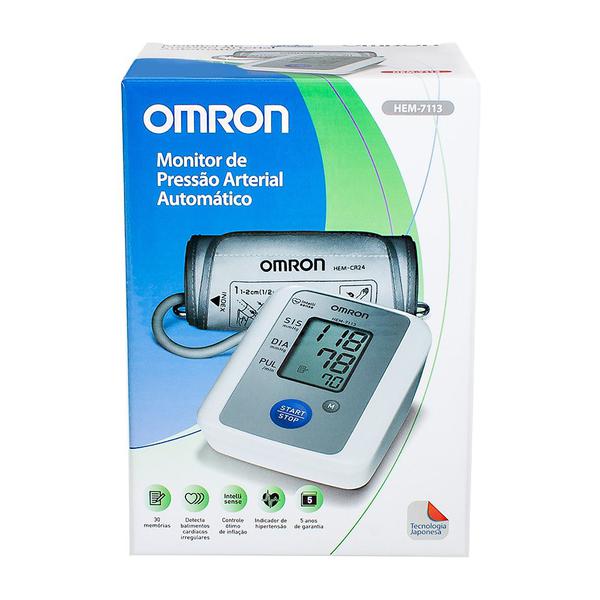 Monitor de Pressão Arterial Automático de Braço Omron Mod Hem7113intb