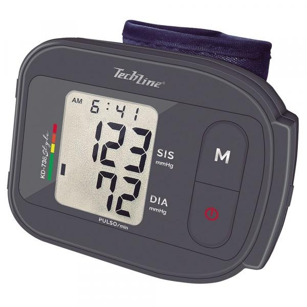 Monitor de Pressão Arterial de Pulso Techline KD-738 Cinza com Display LCD