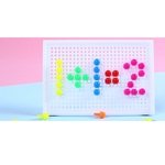 Montessori de Puzzle Peg Board 96 Mushroom Nails crian?as educacionais Jigsaw Brinquedos presentes