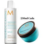 Moroccanoil Máscara Hidratação 250ml + Condicionador Repair 250ml