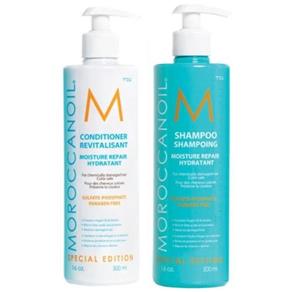 Moroccanoil Moisture Repair Duo Kit Shampoo e Condicionador - Oleo de Argan Profissional - Importado - 500 Ml