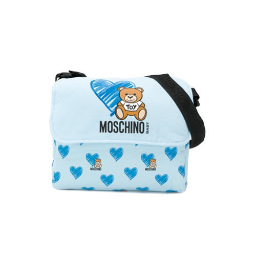 Moschino Kids Bolsa Maternidade com Estampa de Logo - Azul