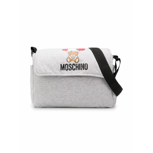 Moschino Kids Bolsa Maternidade com Estampa de Logo - Cinza