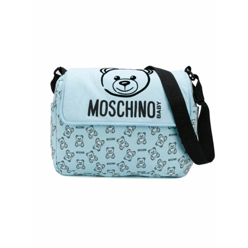 Moschino Kids Bolsa Maternidade com Logo - Azul