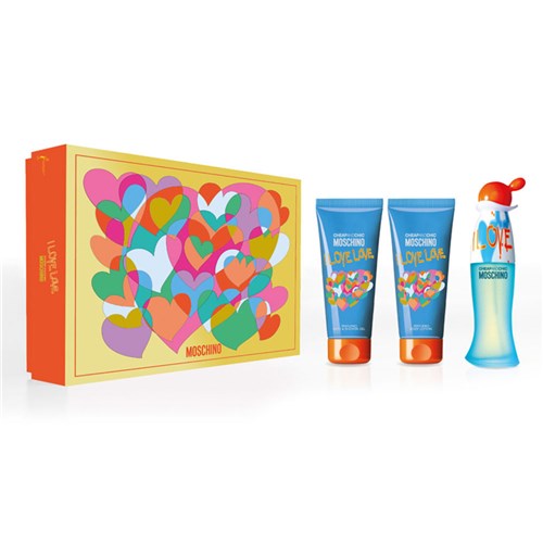 Moschino Love Love Kit¿ Perfume Feminino Edt + Loção Corporal + Gel de Banho Kit
