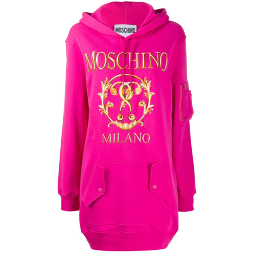 Moschino Vestido com Estampa de Logo - Rosa