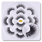 7 pares Lotus Disk do cabelo 3D Mink Lashes falsificados longo Volume duradoura Lashes Extensão reutilizáveis ¿¿cílios postiços