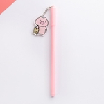 Niceday Stationery plástico Assinatura escritório escrita ferramenta Gel Pens Pink Pig Pendant Pen