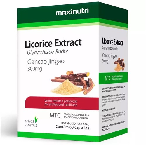 Mtc Licorice Extract Alcaçuz 300Mg 60 Cápsulas - Maxinutri