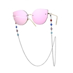 Mulher Moda colorido diamante incrustado Cadeia Óculos Anti-derrapante Glasses cord