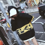 Mulher Outono-Inverno Engrosse Hoodies solto Oversize Hoodie Letters Printing Pattern Tops