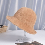 Mulher Pure Hat Quente Color Fashion Plush Hat Outono-inverno All-match Chapéu Panamá