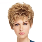 Women's Blonde Color Hair Replacement Wigs Short Hair Blonde Wig Heat Resistant Fiber Hair Curly Synthetic Wigs for Women