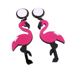 Mulheres Animal Cisne Flamingo Pingente Em Forma De Acrílico Orelha Brincos Jóias