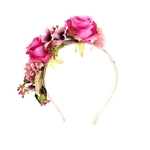 Mulheres Artificial Rose Flower Headband Hair Hoop Wedding Party Headwear Acessório