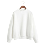 Mulheres camisa de algodão camisola gola redonda roupa elegante forro cor dos doces Thicken velo Sweater