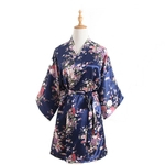 Mulheres camisola roupão de banho com decote em v imitação de fita de seda imitação meia manga verão sleepwear quimono