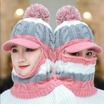 Mulheres Cap inverno de espessura Cap Quente Proteção de orelha Boné de lã EQUITAÇÃO Knit