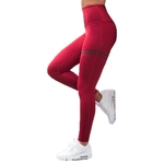 Mulheres cintura alta Yoga Pants Casual cor sólida Sports Leggings Slim Fit