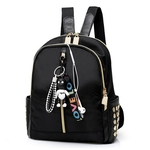 Mulheres Colégio Zipper Mochila Nylon Rivet Bag sólidos Supplies Cor Travel Bag escola
