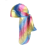 Mulheres colorido cores fibra de seda imitado brilhante Long Tail Hat Lenço