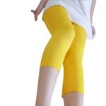 Mulheres Concise doce cor Casual Pants Fina alta estiramento calças cortadas Leggings