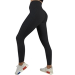 Mulheres cor sólida respirável Hip elevação suor absorção Leggings Pants Yoga