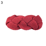 Mulheres Crochet Twist Headband Ear Warmer Cor Sólida Elastic Wide Knit Hair Band