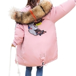 Niceday Mulheres de algodão quente revestimento acolchoado moda Collar Plush casaco com capuz Inverno