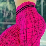 Mulheres de cintura alta Butt Lift Pants respirável Yoga impressão Moda