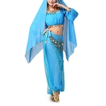 Mulheres Doce Bellydance Suit Hip Scarf com lantejoulas paillettes Dança indiana Execute traje para senhoras