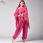 Mulheres Doce Bellydance Suit Scarf Hip com lantejoulas paillettes Dança indiana Execute traje para senhoras