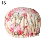 Mulheres Double Layer Flower Dot Hair Secador Rápido Cap Spa Shower Bath Wrap Wrap Hat