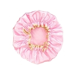 Mulheres Duche Cap Hat Waterproof Cabelo Elastic de banho Bath Cover (rosa)