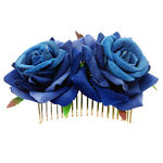 Mulheres Duplo Velo Rose Flower Design Comb Headwear Delicate
