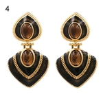 Mulheres Faux Gem Embutidos Esmalte Coração Dangle Multicolor Stud Earrings Jewelry Gift