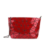 Mulheres Geometric Rhombic PU Folding Bag Bag Makeup 5X8 portátil