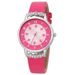 Mulheres Girl Fashion Sweet Candy cores de couro Watchband Quartz Relógios