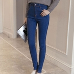 Mulheres alta Elastic Elevador Hip Calças Médio cintura fina Lápis jeans Calças Compridas