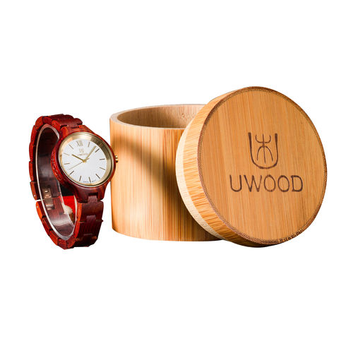 Mulheres Homens clássico simples de madeira Titular Caso Rodada Única Assista Armazenamento Uma Watch Box para Adultos