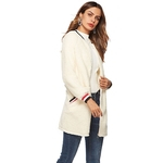 Mulheres Inverno Quente pelúcia velo jaquetas Tops Oversize Outwear Casacos com bolsos engrossar Brasão Jacket