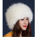 Mulheres Inverno Quente Russo Macio Chapéu De Pele Falso Earwarmer Earmuff Cossak Ski Branco