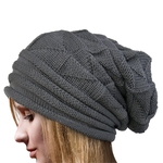 Mulheres Inverno Quente Slouchy gorro de malha Crochet Ski Hat Oversized Cap Hat