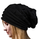 Mulheres Inverno Quente Slouchy gorro de malha Crochet Ski Hat Oversized Cap Hat