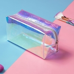 Mulheres laser saco cosmético transparente com zíper impermeável armazenamento viagens maquiagem bolsa portátil